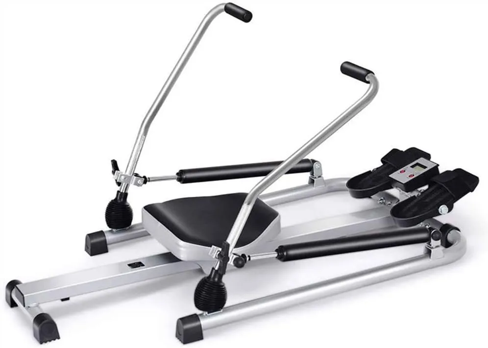 Foldable Rowing Machines Fitness Home Gym Rowing Machine Rower W/Adjustable Double Hydraulic Resistance, LCD Fitness Monitor, Indoor Multifunctional Rowing Workout Equipment