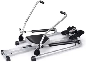 Foldable Rowing Machines Fitness Home Gym Rowing Machine Rower W/Adjustable Double Hydraulic Resistance, LCD Fitness Monitor, Indoor Multifunctional Rowing Workout Equipment