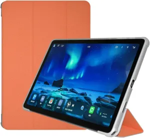 Folio Stand Case for TECLAST P50 / P50S Tablet 11", PU Leather Slim Multi-Viewing Angles Cover with Auto Wake/Sleep Function Hard Back Shell Protective Sleeve (Orange)