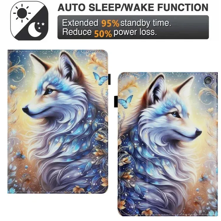 For Amazon Kindle Fire Max 11 2023 Case Pattern Leather Tablet Cover with Auto Sleep / Wake, Card Holder