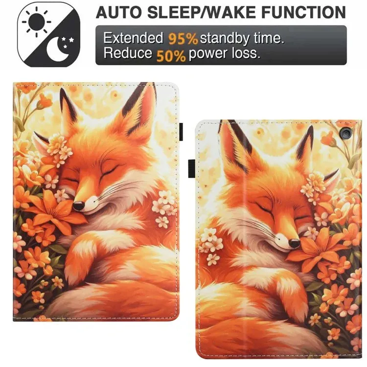 For Amazon Kindle Fire Max 11 2023 Case Pattern Leather Tablet Cover with Auto Sleep / Wake, Card Holder