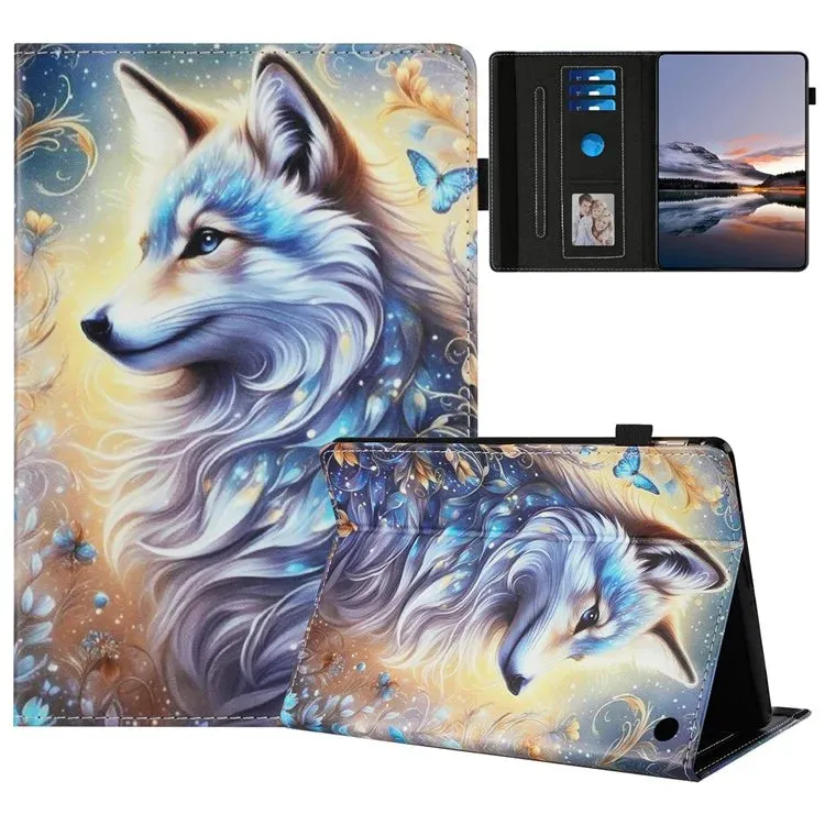 For Amazon Kindle Fire Max 11 2023 Case Pattern Leather Tablet Cover with Auto Sleep / Wake, Card Holder