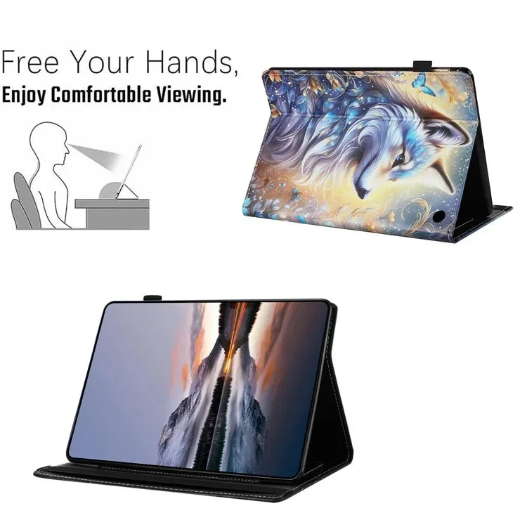 For Amazon Kindle Fire Max 11 2023 Case Pattern Leather Tablet Cover with Auto Sleep / Wake, Card Holder