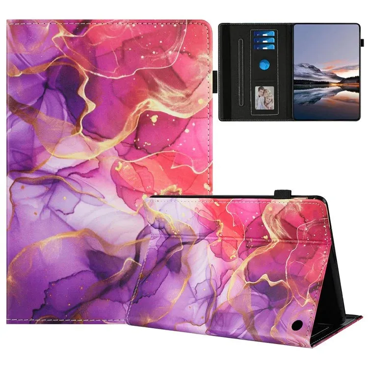 For Amazon Kindle Fire Max 11 2023 Case Pattern Leather Tablet Cover with Auto Sleep / Wake, Card Holder