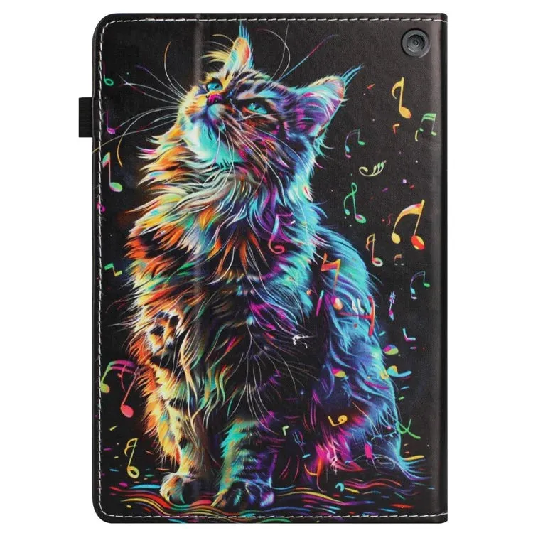 For Amazon Kindle Fire Max 11 2023 Case Pattern Leather Tablet Cover with Auto Sleep / Wake, Card Holder