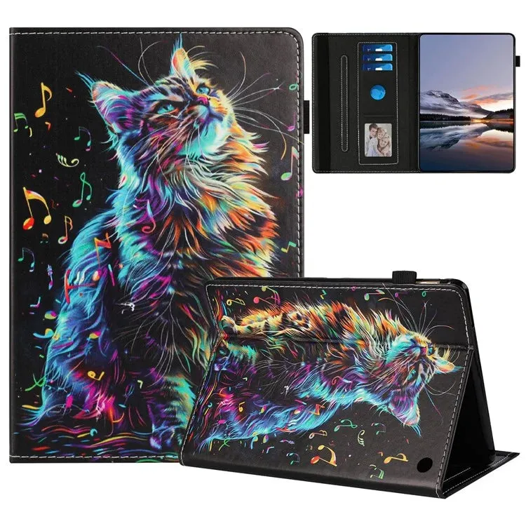 For Amazon Kindle Fire Max 11 2023 Case Pattern Leather Tablet Cover with Auto Sleep / Wake, Card Holder