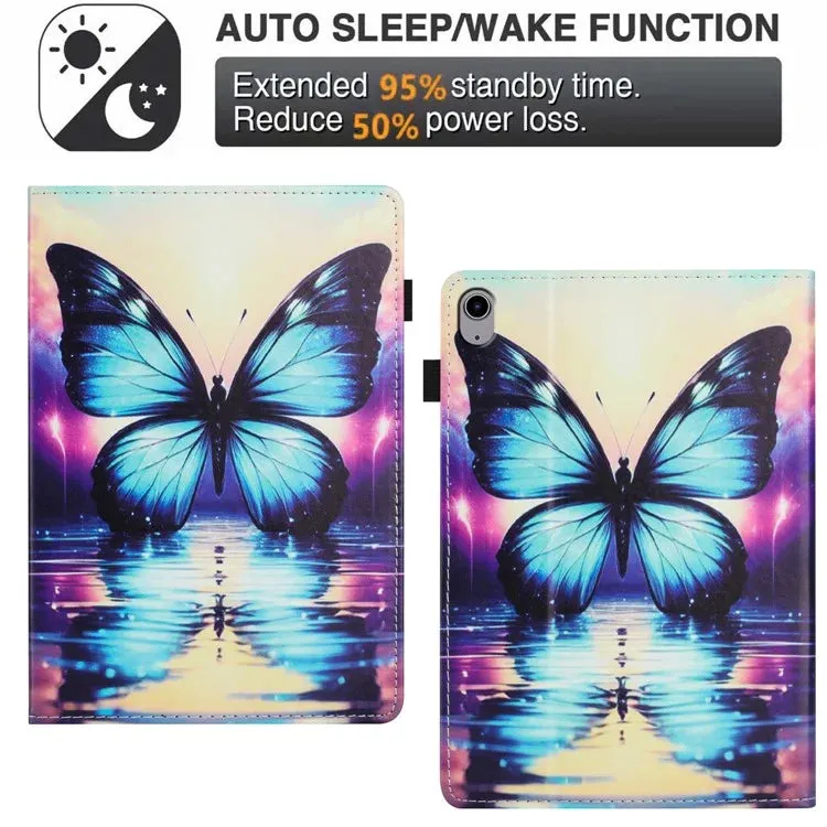 For iPad 10.9 (2022) Case Pattern Leather Tablet Cover with Auto Sleep / Wake, Card Holder