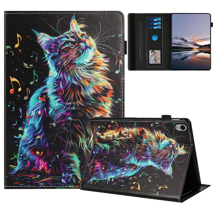 For iPad 10.9 (2022) Case Pattern Leather Tablet Cover with Auto Sleep / Wake, Card Holder