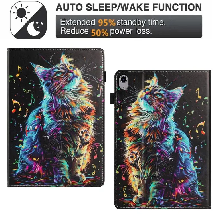 For iPad 10.9 (2022) Case Pattern Leather Tablet Cover with Auto Sleep / Wake, Card Holder