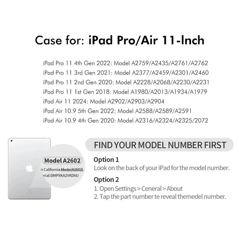 For iPad Air (2022) / iPad Air (2020) / iPad Pro 11 (2022) / iPad Pro 11 (2021) / iPad Pro 11 (2020) / iPad Pro 11