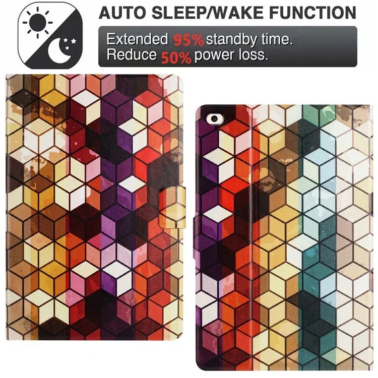 For iPad mini (2019) 7.9 inch  /  4  /  3  /  2  /  Mini Case Pattern Printed Stand Litchi Texture Leather Tablet Cover with Card Slots