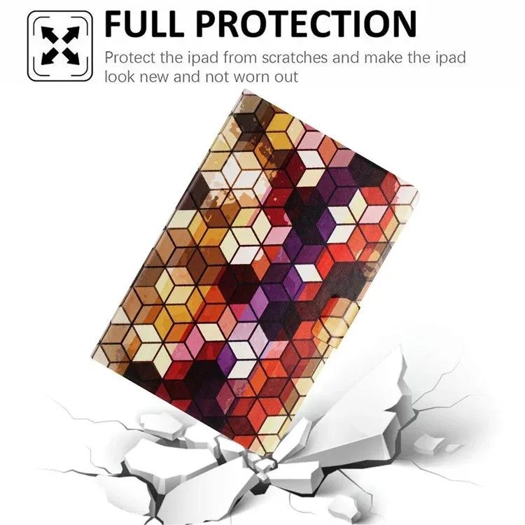 For iPad mini (2019) 7.9 inch  /  4  /  3  /  2  /  Mini Case Pattern Printed Stand Litchi Texture Leather Tablet Cover with Card Slots
