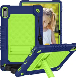for Lenovo Tab P11 2nd Gen Case,for Lenovo Tab P11 Gen 2 Case,Shoulder Strap Hybrid Shockproof Kids Friendly Protective Case for Lenovo Tab P11 2nd Gen 11.5"(TB350FU/350XU) (Navy/Green)