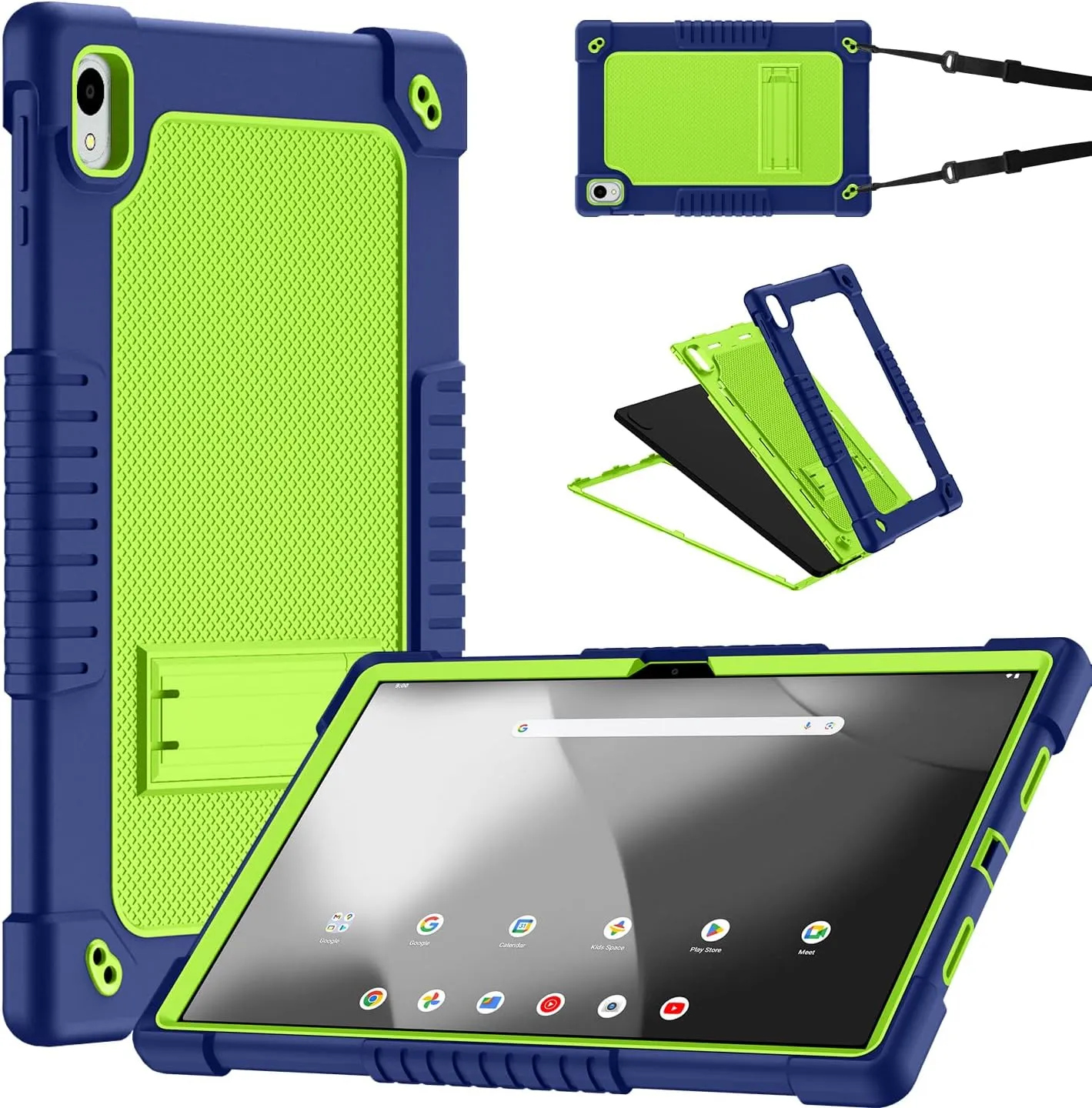 for Onn. 12.1 inch Tablet Pro 2024 Case,Case for Onn. 12.1" Tablet Pro 2024 Model:100146663,Kids Shockproof with Stand Strap Cover (Navy/Green)