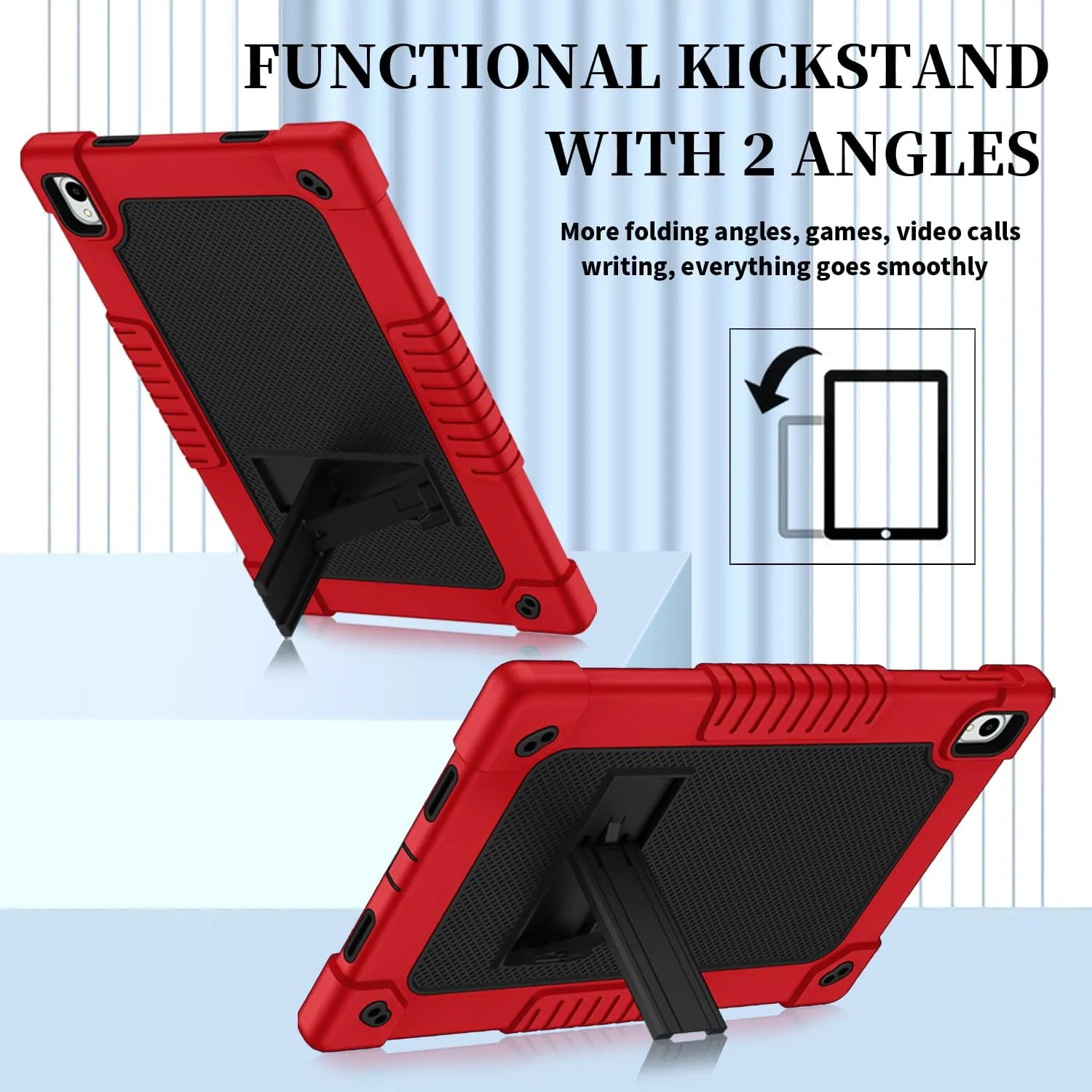 for Onn. 12.1 inch Tablet Pro 2024 Case,Case for Onn. 12.1" Tablet Pro 2024 Model:100146663,Kids Shockproof with Stand Strap Cover (Red/Black)