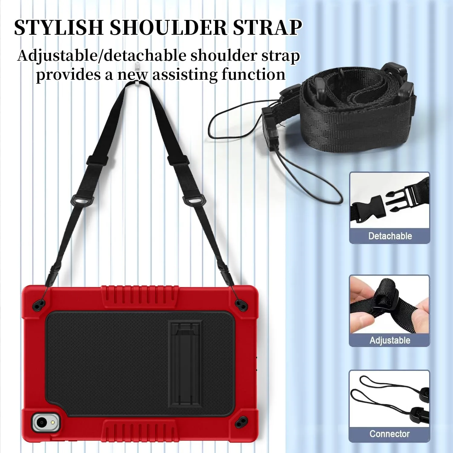 for Onn. 12.1 inch Tablet Pro 2024 Case,Case for Onn. 12.1" Tablet Pro 2024 Model:100146663,Kids Shockproof with Stand Strap Cover (Red/Black)