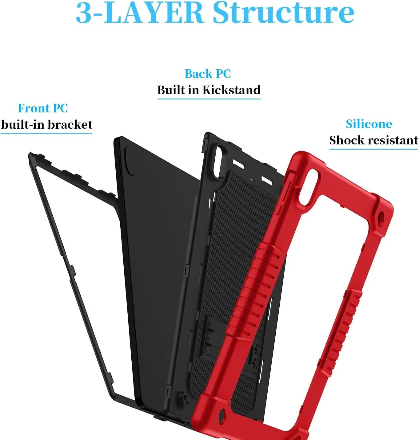 for Onn. 12.1 inch Tablet Pro 2024 Case,Case for Onn. 12.1" Tablet Pro 2024 Model:100146663,Kids Shockproof with Stand Strap Cover (Red/Black)