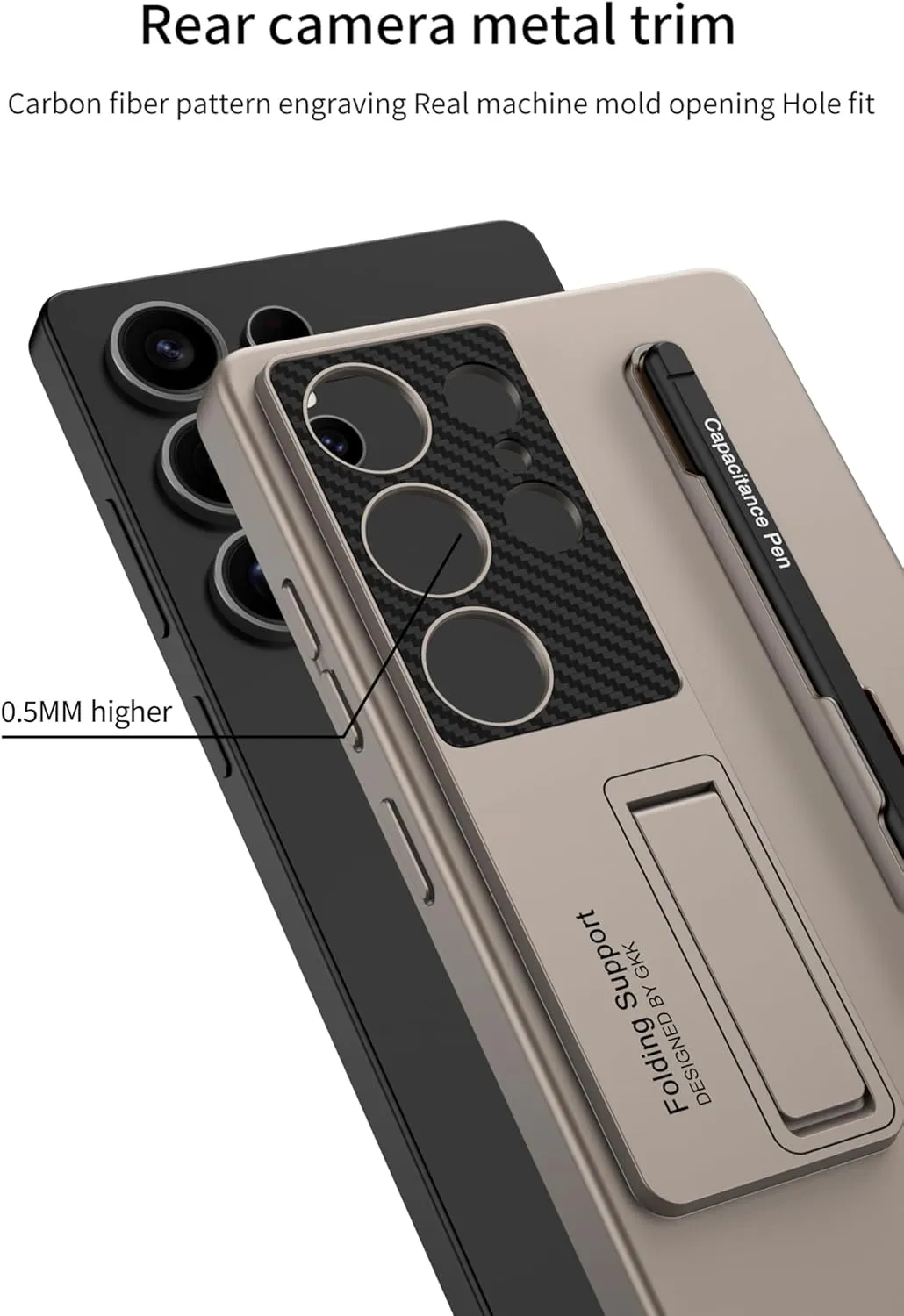 for Samsung Galaxy S25 Ultra Case with Pen and Adjustable Kickstand,Anti-Shock,Support Wireless Charging Slim Texture Case.(Sliver)