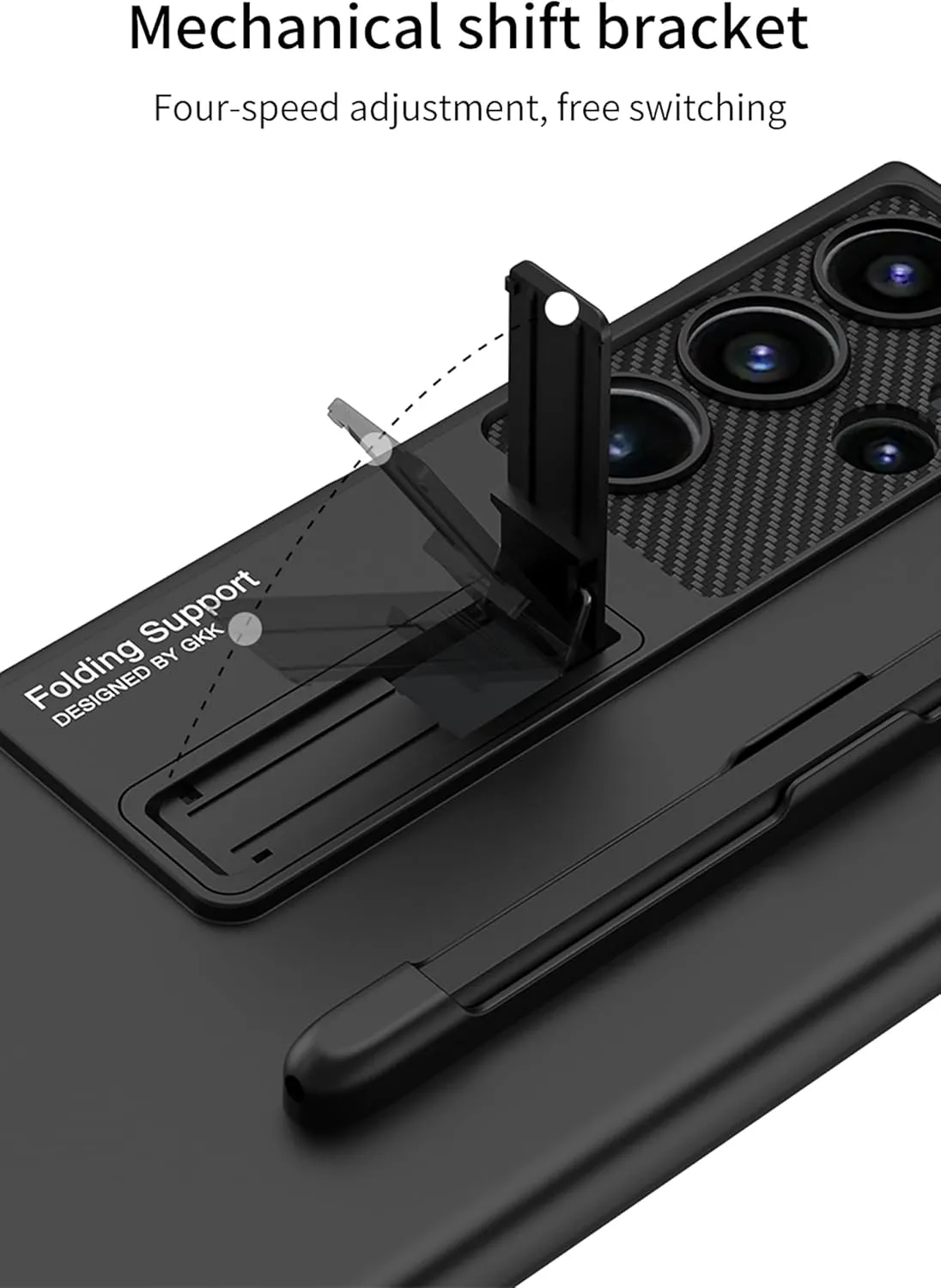 for Samsung Galaxy S25 Ultra Case with Pen and Adjustable Kickstand,Anti-Shock,Support Wireless Charging Slim Texture Case.(Sliver)