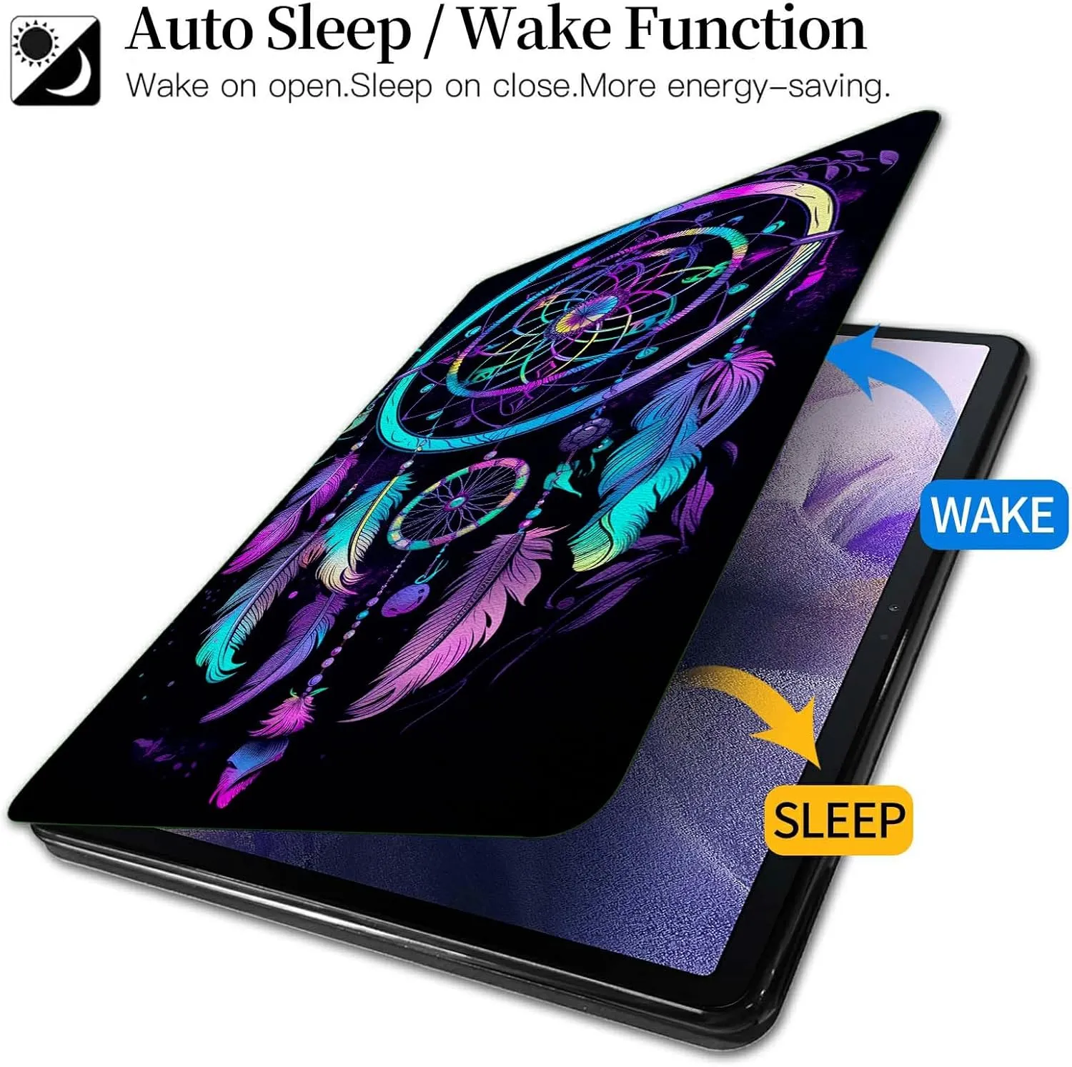 for Samsung Galaxy Tab S6 Lite 10.4 inch 2024/2022 (SM-P613/P619)/2020 (SM-P610/P615) Case,BEOTIWAD 360 Degree Rotating Folding Stand Protective Cover with Auto Sleep/Wake,Rainbow Dream Catcher