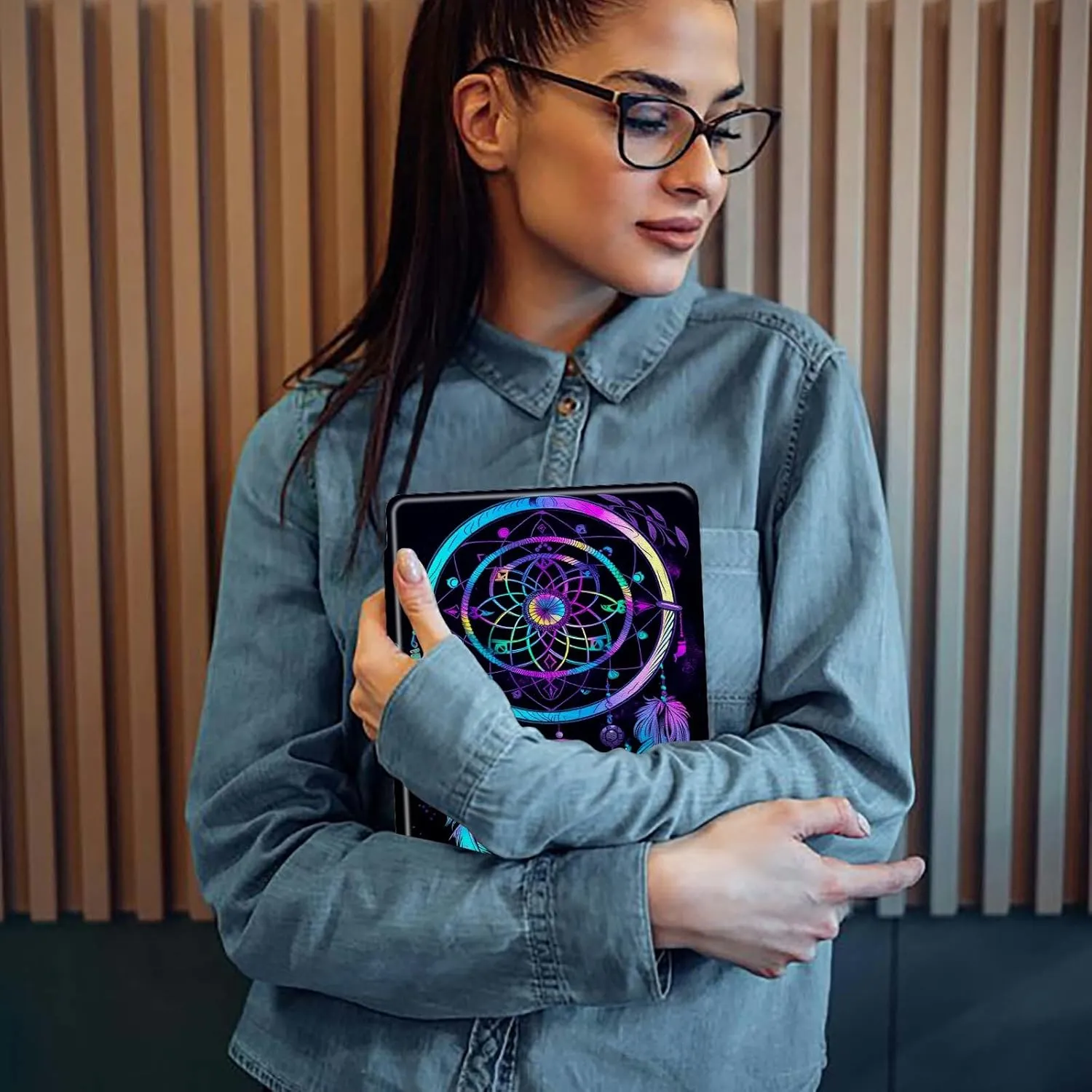 for Samsung Galaxy Tab S6 Lite 10.4 inch 2024/2022 (SM-P613/P619)/2020 (SM-P610/P615) Case,BEOTIWAD 360 Degree Rotating Folding Stand Protective Cover with Auto Sleep/Wake,Rainbow Dream Catcher