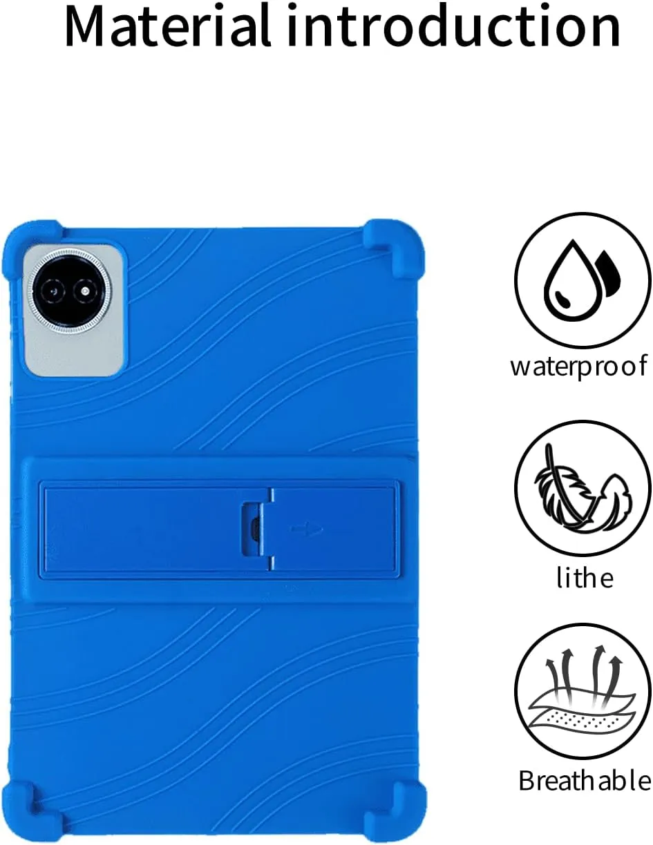 for TECLAST M50 Plus Tablet 10.1 Inch Android 14 Tablets Case,BOVUGAC Soft Silicone Adjustable Stand Shockproof Kids Friendly for TECLAST M50 Plus 10"(Blue)