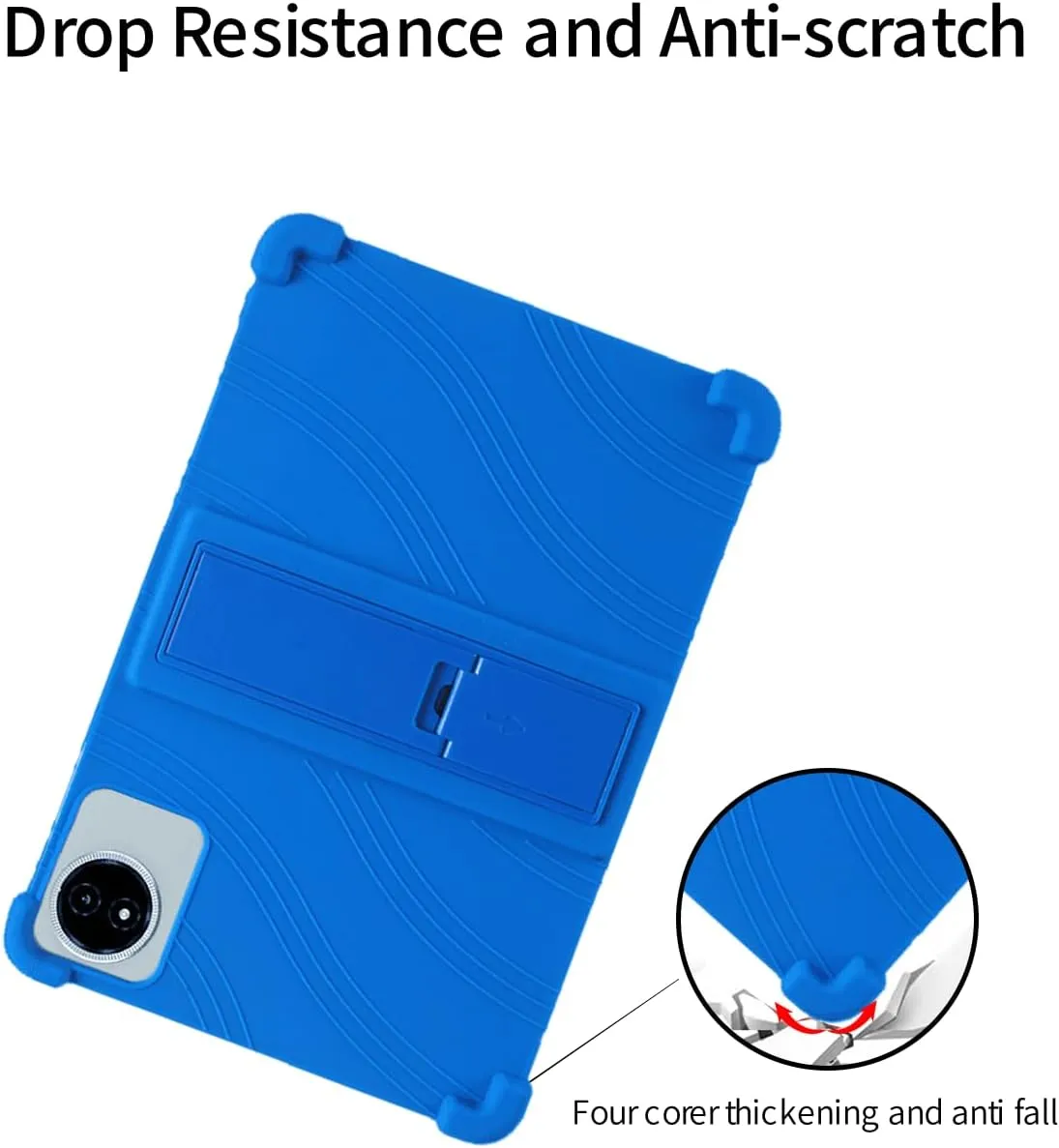 for TECLAST M50 Plus Tablet 10.1 Inch Android 14 Tablets Case,BOVUGAC Soft Silicone Adjustable Stand Shockproof Kids Friendly for TECLAST M50 Plus 10"(Blue)