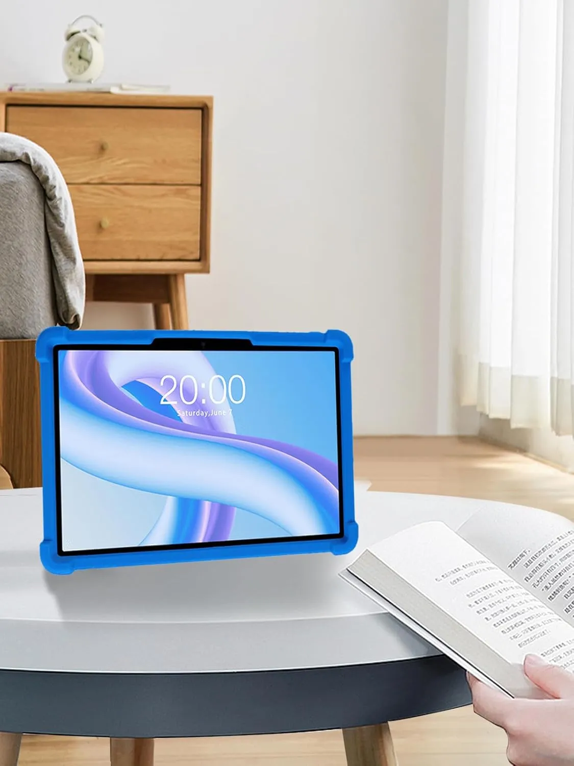 for TECLAST M50 Plus Tablet 10.1 Inch Android 14 Tablets Case,BOVUGAC Soft Silicone Adjustable Stand Shockproof Kids Friendly for TECLAST M50 Plus 10"(Blue)