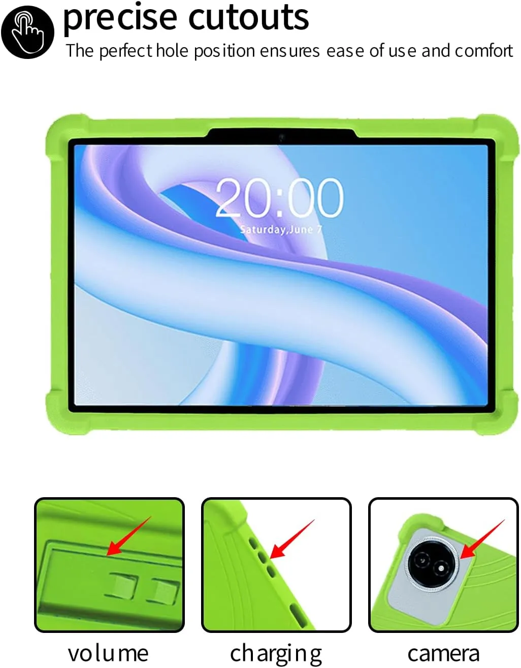 for TECLAST M50 Plus Tablet 10.1 Inch Android 14 Tablets Case,BOVUGAC Soft Silicone Adjustable Stand Shockproof Kids Friendly for TECLAST M50 Plus 10"(Green)