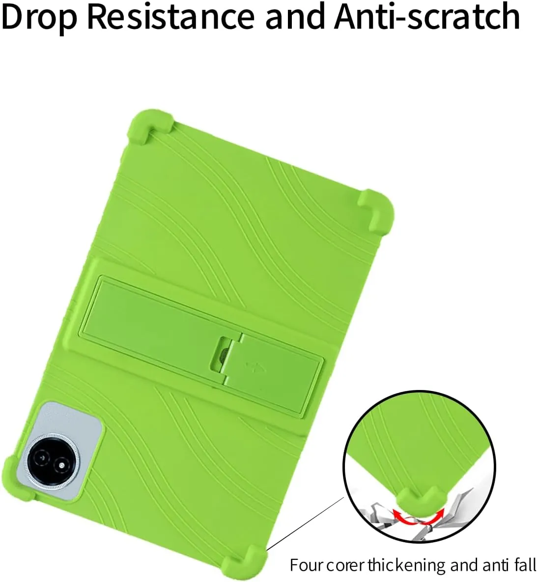 for TECLAST M50 Plus Tablet 10.1 Inch Android 14 Tablets Case,BOVUGAC Soft Silicone Adjustable Stand Shockproof Kids Friendly for TECLAST M50 Plus 10"(Green)