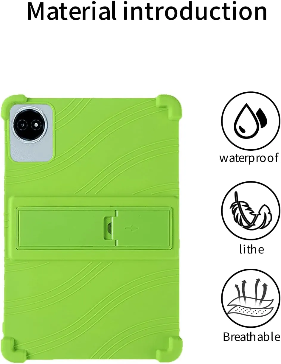 for TECLAST M50 Plus Tablet 10.1 Inch Android 14 Tablets Case,BOVUGAC Soft Silicone Adjustable Stand Shockproof Kids Friendly for TECLAST M50 Plus 10"(Green)