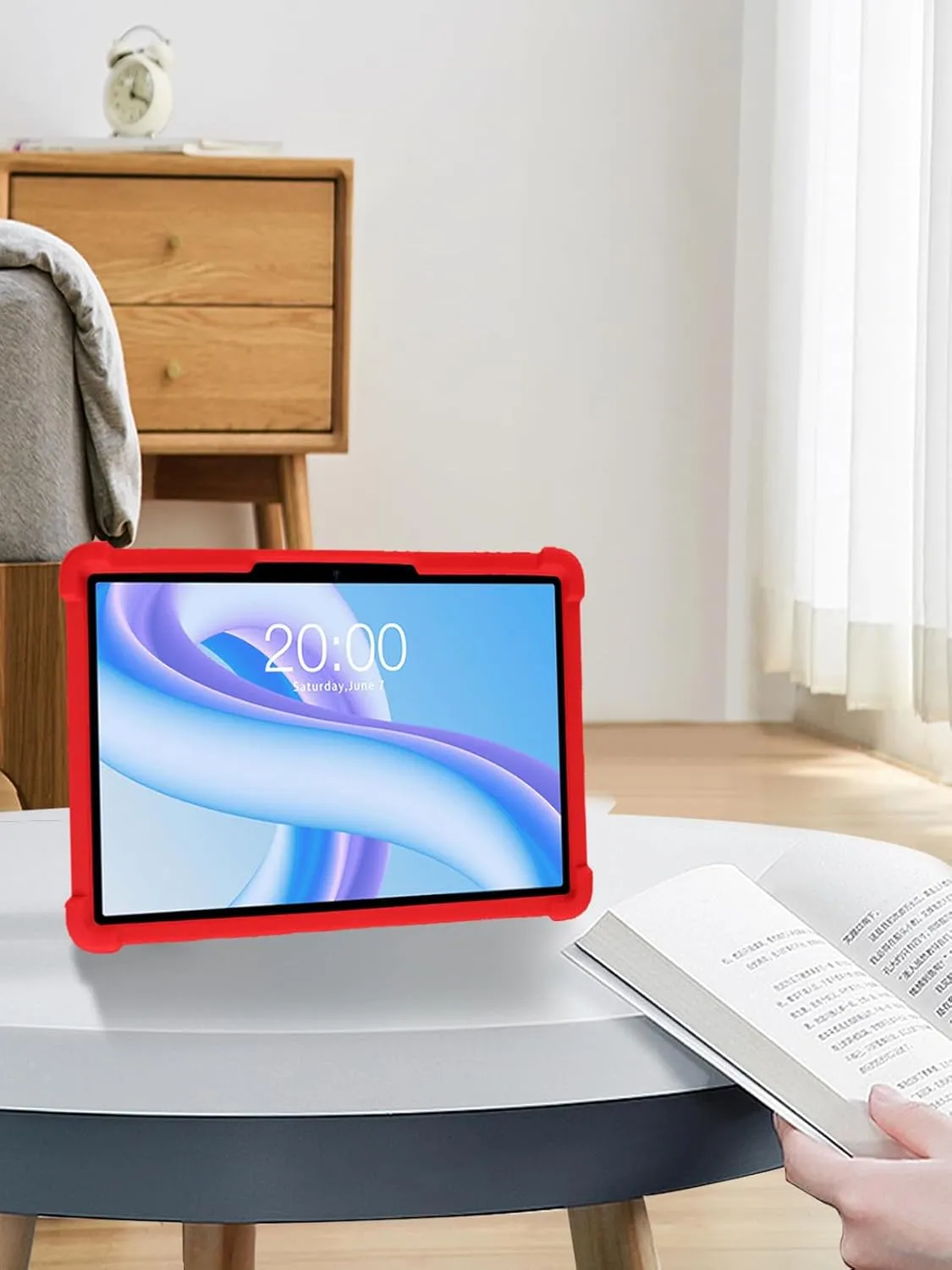 for TECLAST M50 Plus Tablet 10.1 Inch Android 14 Tablets Case,BOVUGAC Soft Silicone Adjustable Stand Shockproof Kids Friendly for TECLAST M50 Plus 10"(Red)