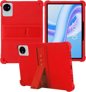 for TECLAST M50 Plus Tablet 10.1 Inch Android 14 Tablets Case,BOVUGAC Soft Silicone Adjustable Stand Shockproof Kids Friendly for TECLAST M50 Plus 10"(Red)