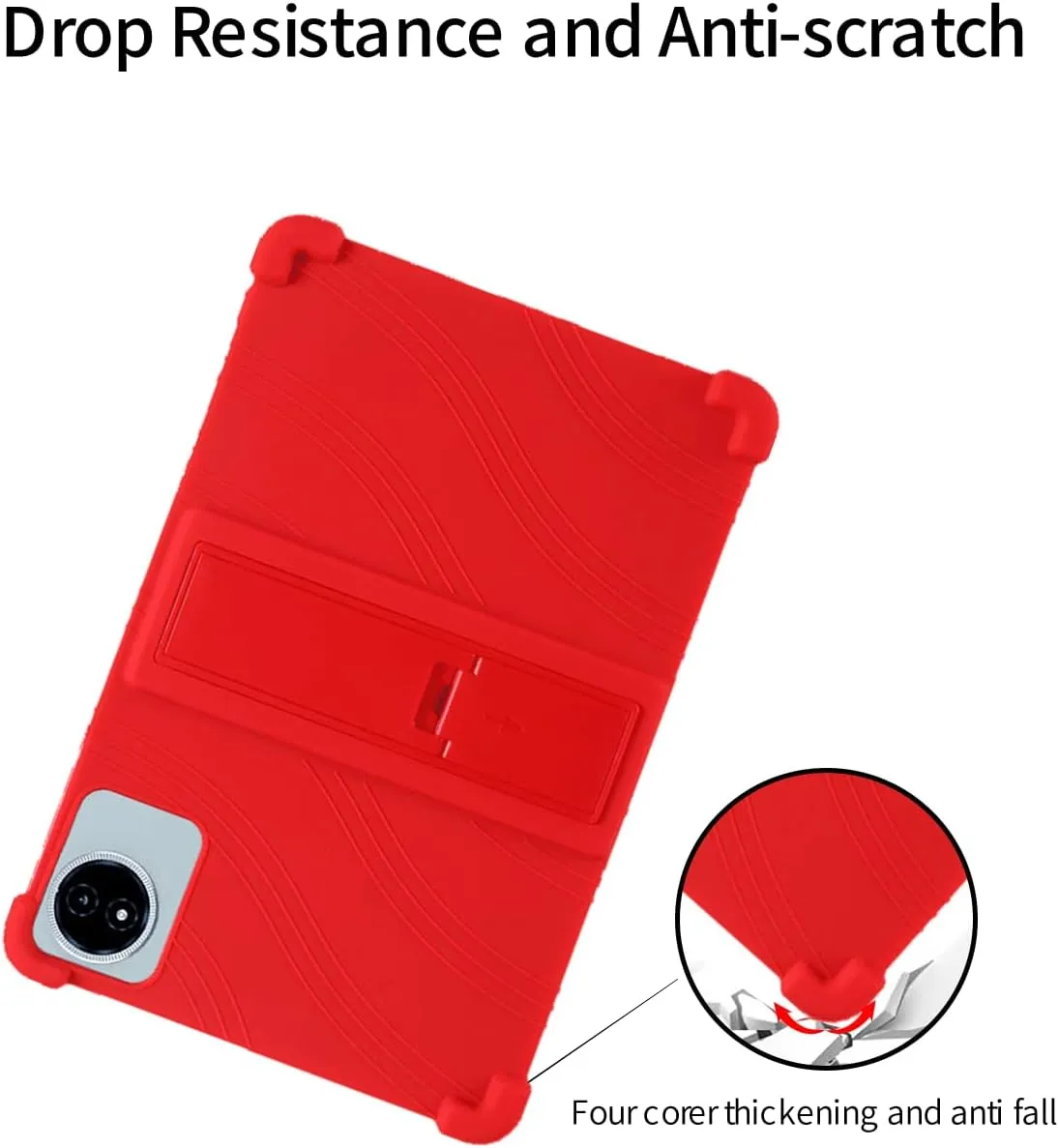 for TECLAST M50 Plus Tablet 10.1 Inch Android 14 Tablets Case,BOVUGAC Soft Silicone Adjustable Stand Shockproof Kids Friendly for TECLAST M50 Plus 10"(Red)