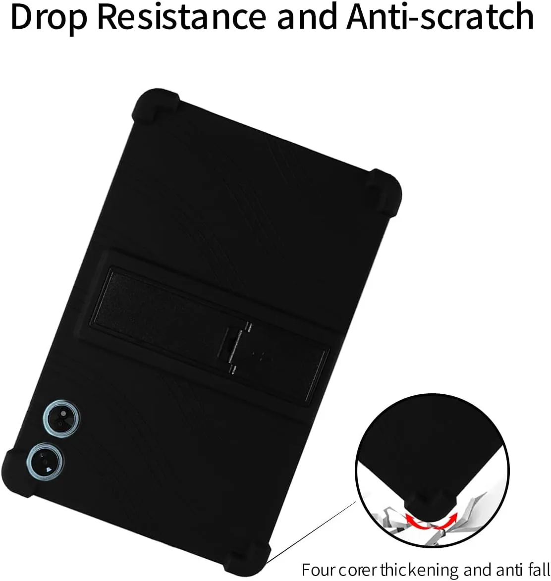 for Teclast P50 AI Tablet 11 Inch Android Tablets Case,BOVUGAC Soft Silicone Adjustable Stand Shockproof Kids Friendly for Teclast P50 AI Tablets(Black)