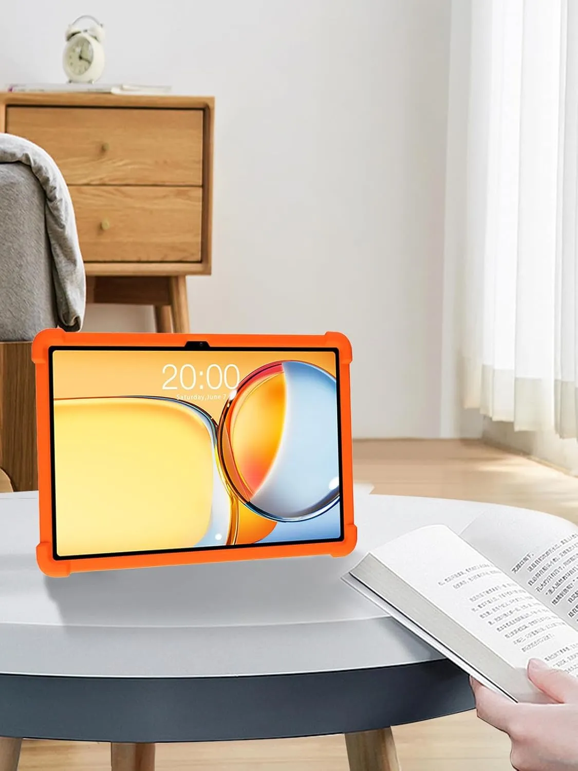 for Teclast P50 AI Tablet 11 Inch Android Tablets Case,BOVUGAC Soft Silicone Adjustable Stand Shockproof Kids Friendly for Teclast P50 AI Tablets(Orange)