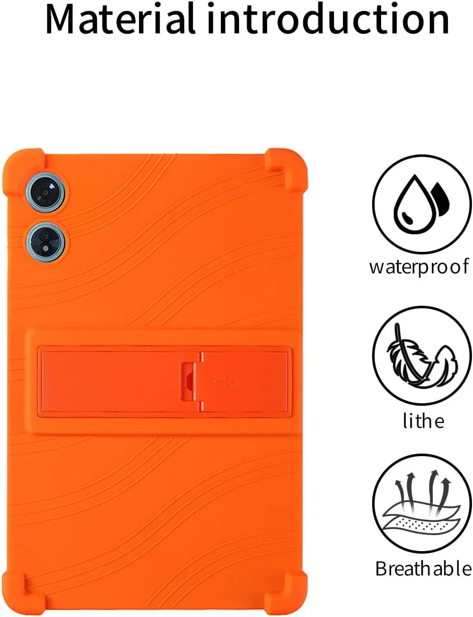 for Teclast P50 AI Tablet 11 Inch Android Tablets Case,BOVUGAC Soft Silicone Adjustable Stand Shockproof Kids Friendly for Teclast P50 AI Tablets(Orange)
