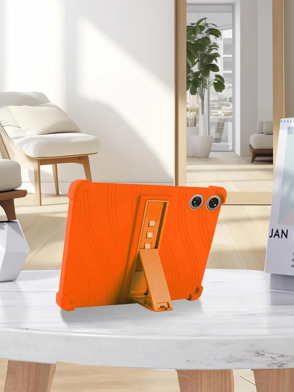 for Teclast P50 AI Tablet 11 Inch Android Tablets Case,BOVUGAC Soft Silicone Adjustable Stand Shockproof Kids Friendly for Teclast P50 AI Tablets(Orange)