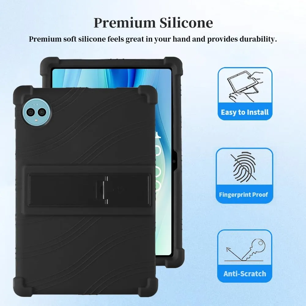 for Teclast P50 Case,for Teclast P50S Case,Kids Friendly Soft Silicone with Adjustable Stand Full Protection Shockproof Case Cover for Teclast P50/Teclast P50S 11 Inch Tablet (Black)