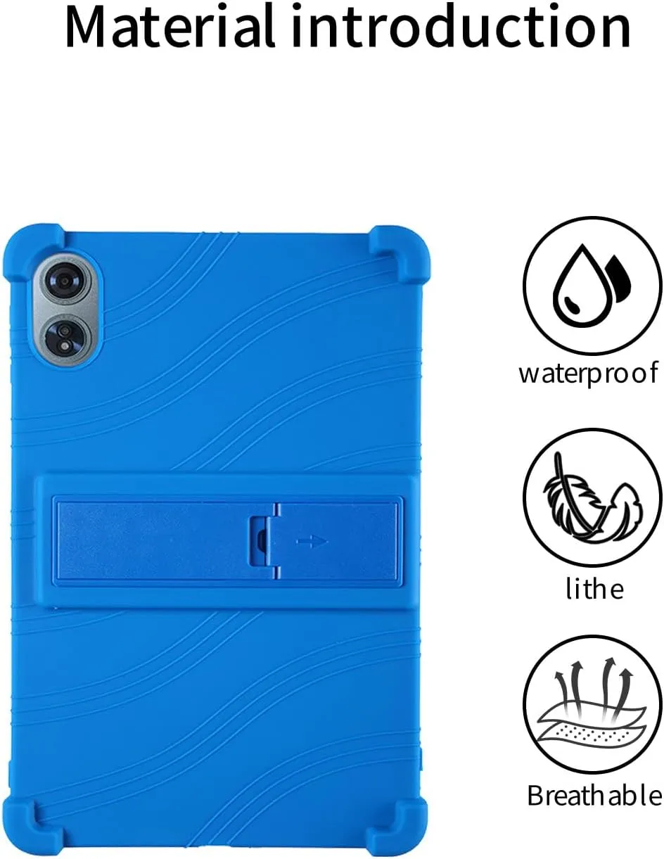 for Teclast T60 Plus Tablet 12 inch Android 14 Tablet Case,BOVUGAC Soft Silicone Adjustable Stand Shockproof Kids Friendly for Teclast T60 Plus 12"(Blue)