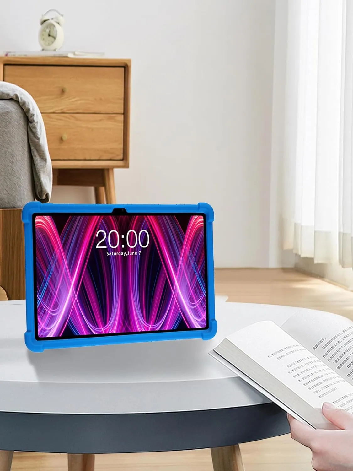 for Teclast T60 Plus Tablet 12 inch Android 14 Tablet Case,BOVUGAC Soft Silicone Adjustable Stand Shockproof Kids Friendly for Teclast T60 Plus 12"(Blue)