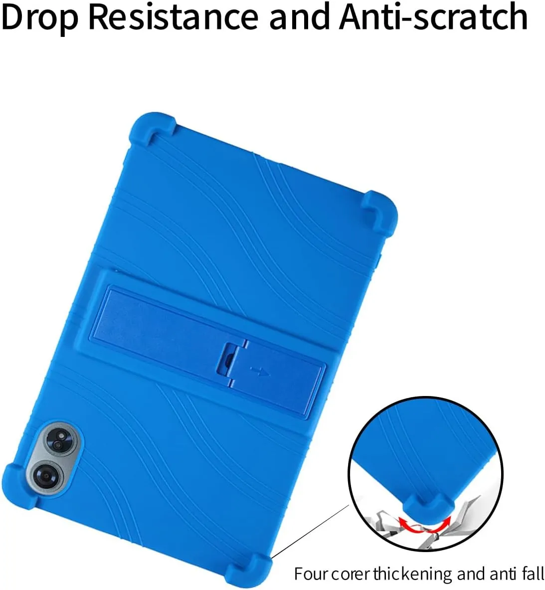 for Teclast T60 Plus Tablet 12 inch Android 14 Tablet Case,BOVUGAC Soft Silicone Adjustable Stand Shockproof Kids Friendly for Teclast T60 Plus 12"(Blue)