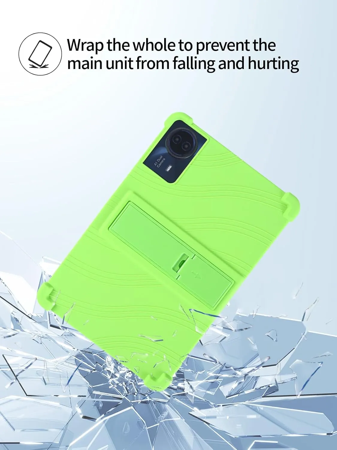 for TECLAST T65max 13 Inches Android 14 Tablet 2024 New Tablet Model Case,Soft Silicone Adjustable Stand Cover Lightweight Kids Friendly,Green.