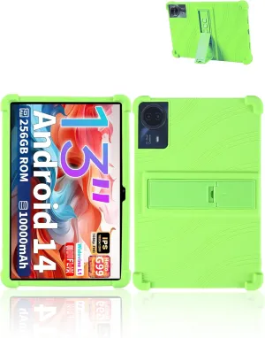 for TECLAST T65max 13 Inches Android 14 Tablet 2024 New Tablet Model Case,Soft Silicone Adjustable Stand Cover Lightweight Kids Friendly,Green.