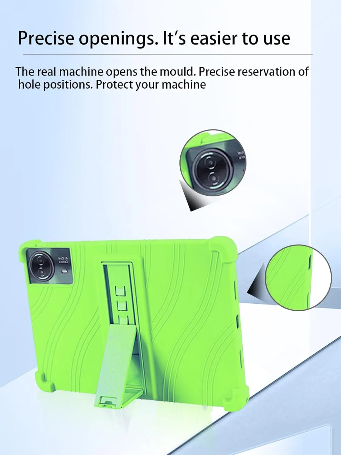 for TECLAST T65max 13 Inches Android 14 Tablet 2024 New Tablet Model Case,Soft Silicone Adjustable Stand Cover Lightweight Kids Friendly,Green.