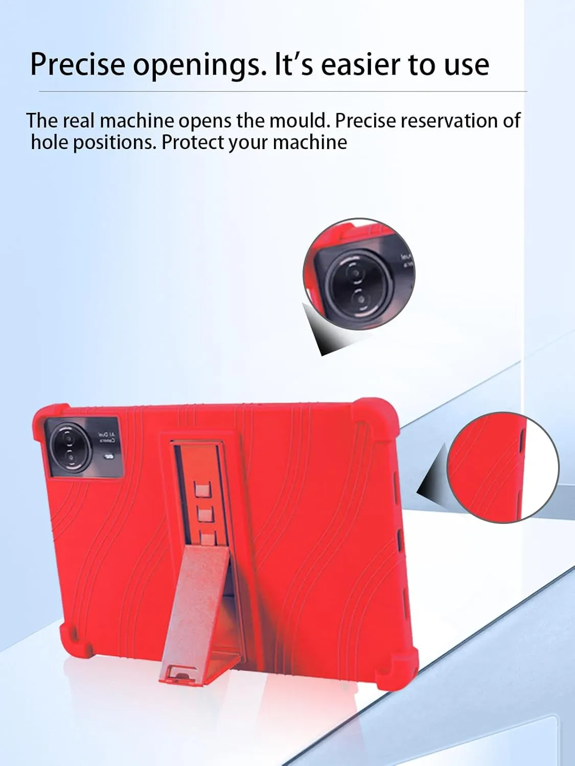 for TECLAST T65max 13 Inches Android 14 Tablet 2024 New Tablet Model Case,Soft Silicone Adjustable Stand Cover Lightweight Kids Friendly,RED.