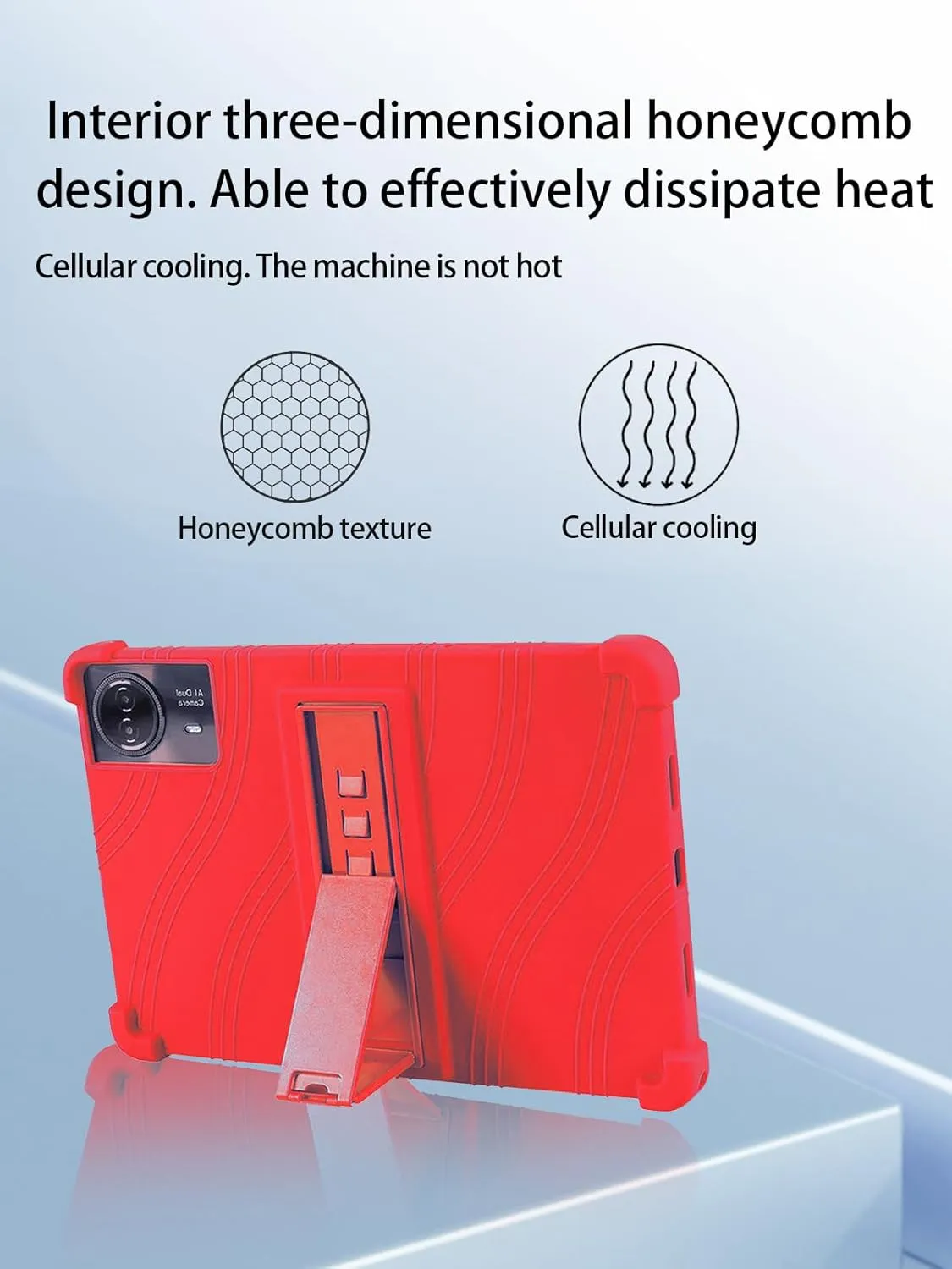 for TECLAST T65max 13 Inches Android 14 Tablet 2024 New Tablet Model Case,Soft Silicone Adjustable Stand Cover Lightweight Kids Friendly,RED.