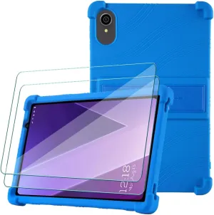 for Vortex T10M Vortex T10M Pro  Tablet Case 2Pcs Screen Protector Kids Friendly Case with Stand for TECLAST P26T P25T/Baken D10A/Maxsignage EP103A/ApoloSign ELC-EP103A-1 (Blue 2Pcs)