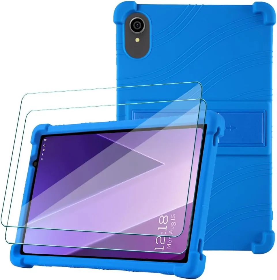 for Vortex T10M Vortex T10M Pro  Tablet Case 2Pcs Screen Protector Kids Friendly Case with Stand for TECLAST P26T P25T/Baken D10A/Maxsignage EP103A/ApoloSign ELC-EP103A-1 (Blue 2Pcs)