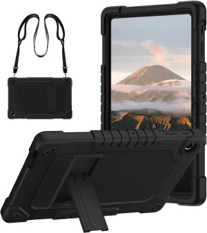 for Walmart Onn 10.4 Tablet Pro Case (Model:100110603),for Onn 10.4 Tablet Case,Heavy Duty Kids Shockproof with Kickstand Shoulder Strap Cover for Walmart ONN 10.4 Inch Pro(Black/Black)